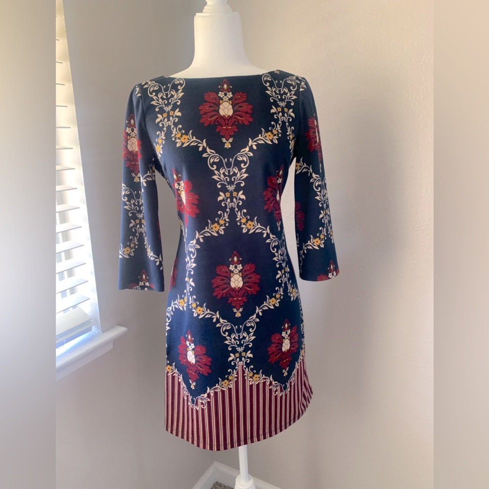Suite 7 dress blue with red designs size 10P